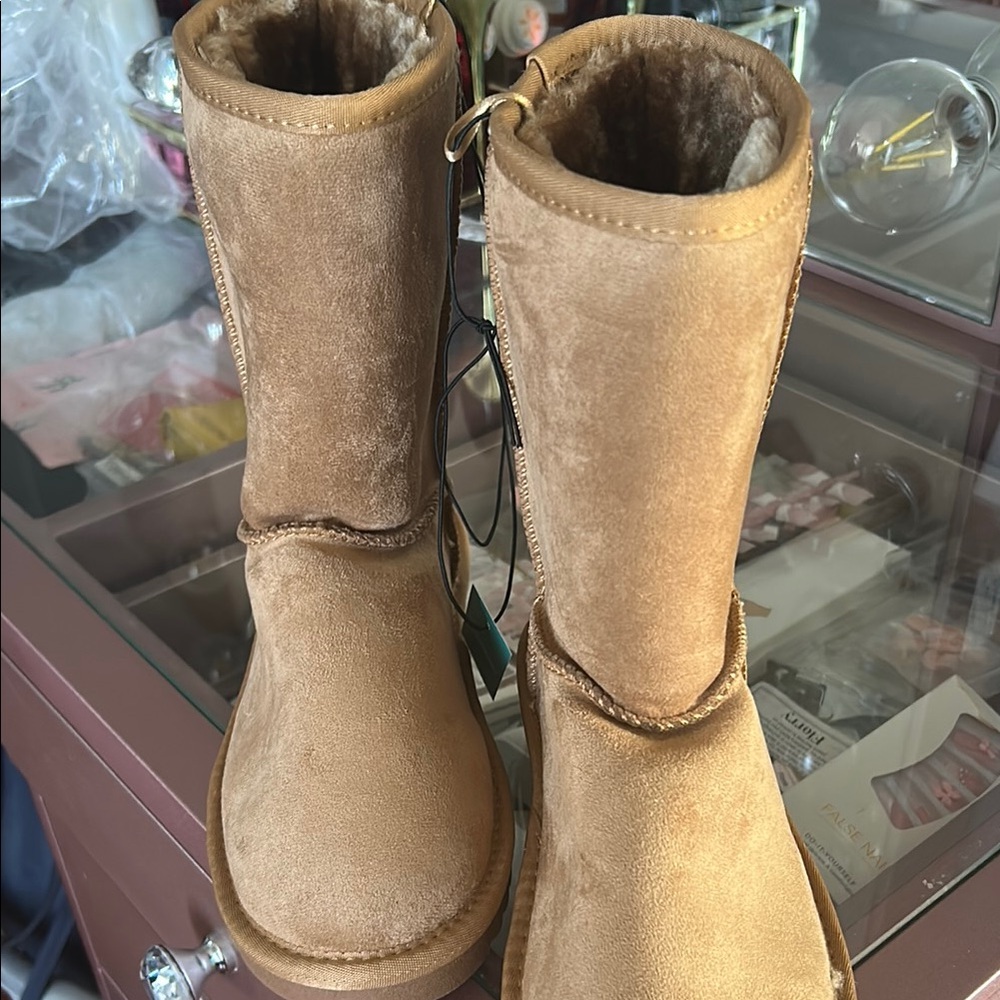 Maurices Tan Winter Boots Suede Mid-Calf